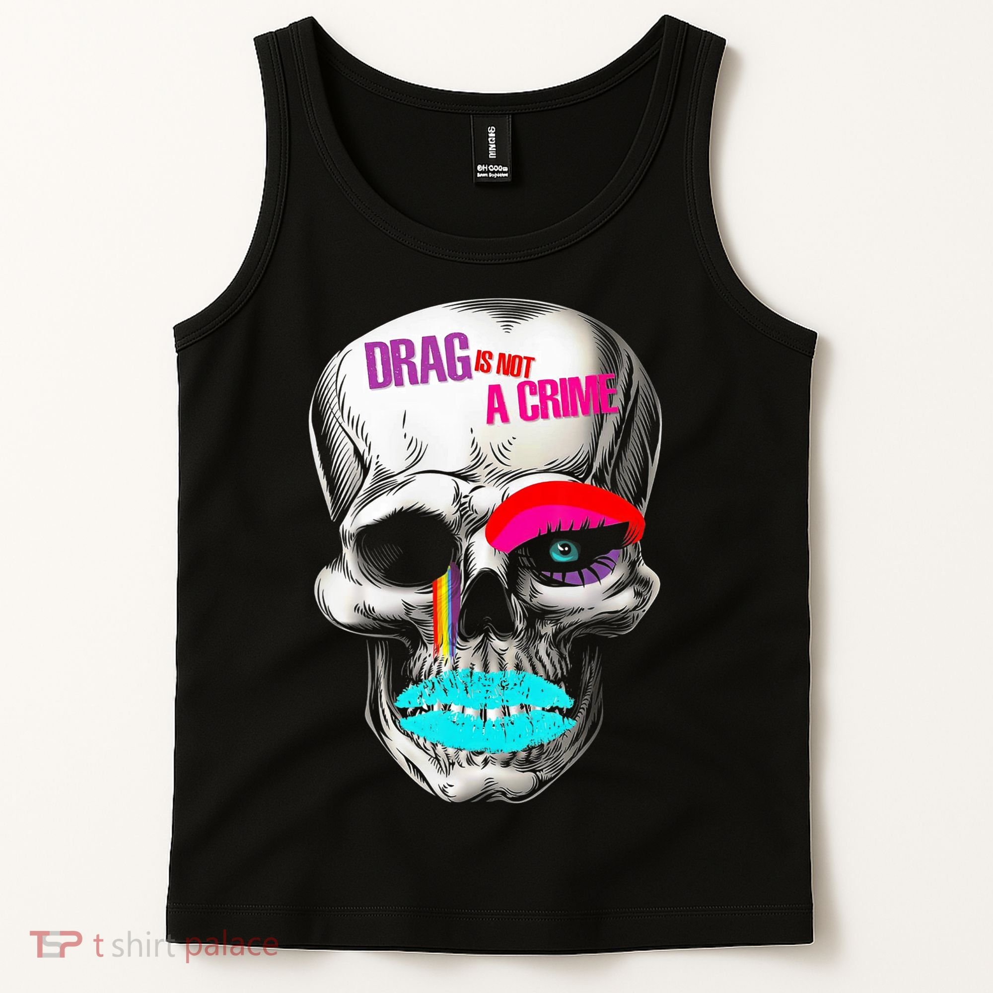 Drag Is Not A Crime Skull Tank Top