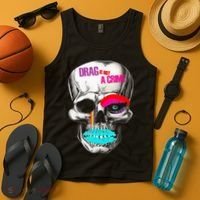 Drag Is Not A Crime Skull Tank Top thumb 4
