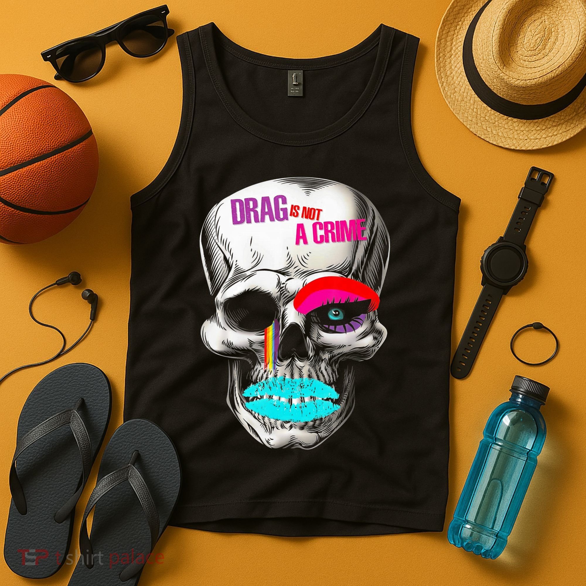 Drag Is Not A Crime Skull Tank Top