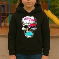 Drag Is Not A Crime Skull Kids Hoodie thumb 3