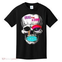 Drag Is Not A Crime Skull Kids T-Shirt thumb 0