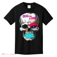 Drag Is Not A Crime Skull Kids T-Shirt thumb 0