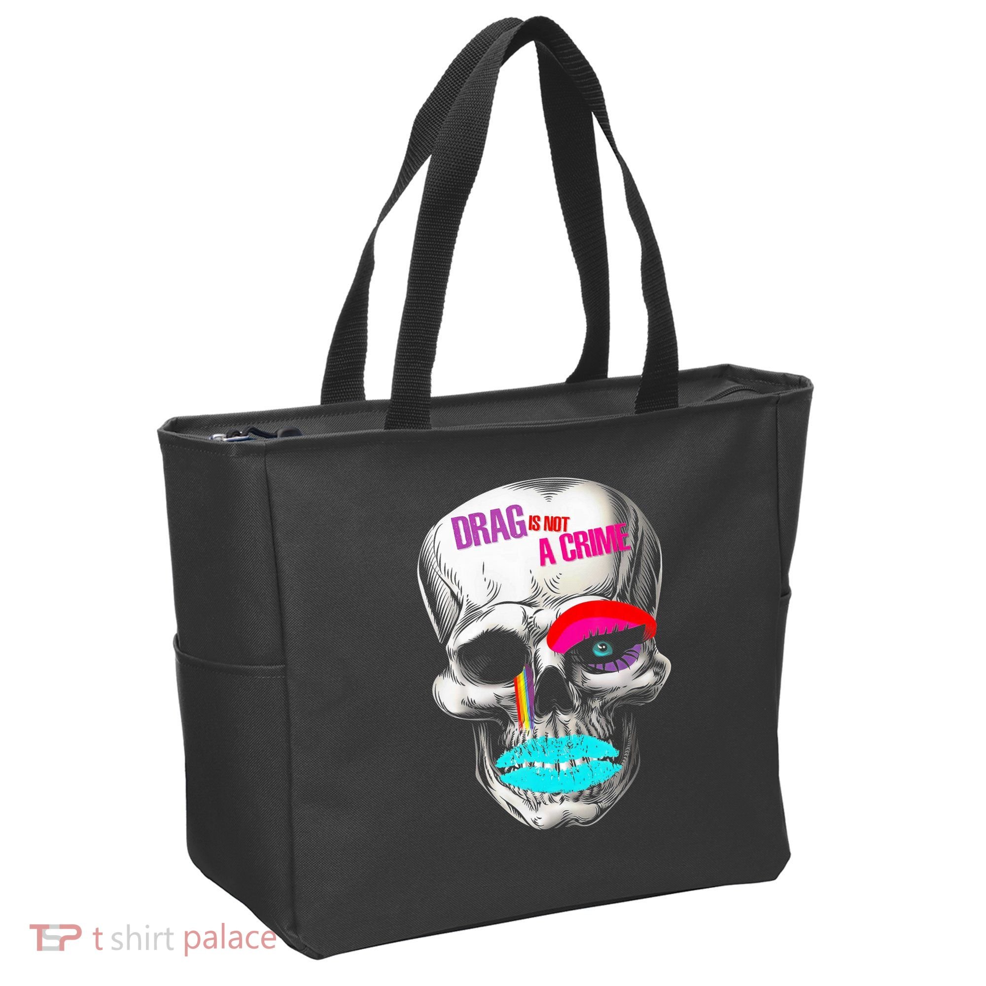 Drag Is Not A Crime Skull Tote Bag