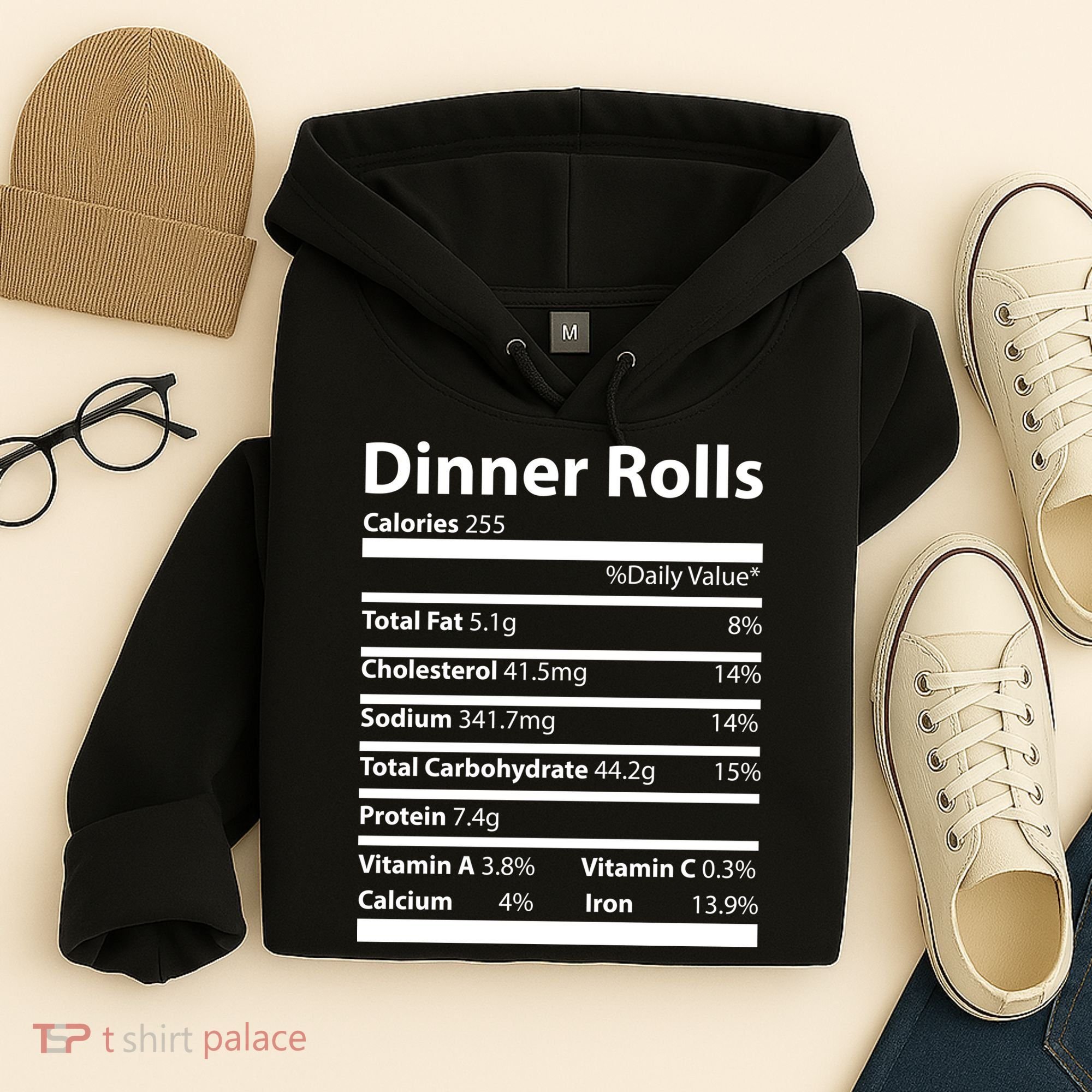 Dinner Rolls Nutritional Facts Funny Thanksgiving Hoodie