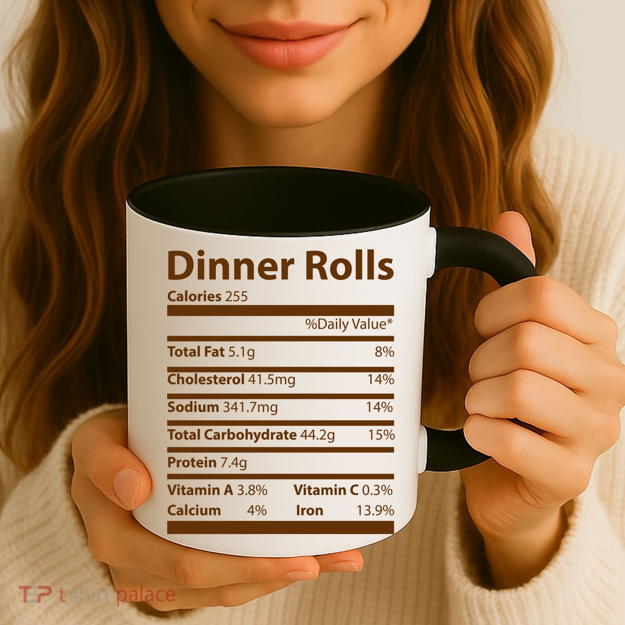 Dinner Rolls Nutritional Facts Funny Thanksgiving Coffee Mug