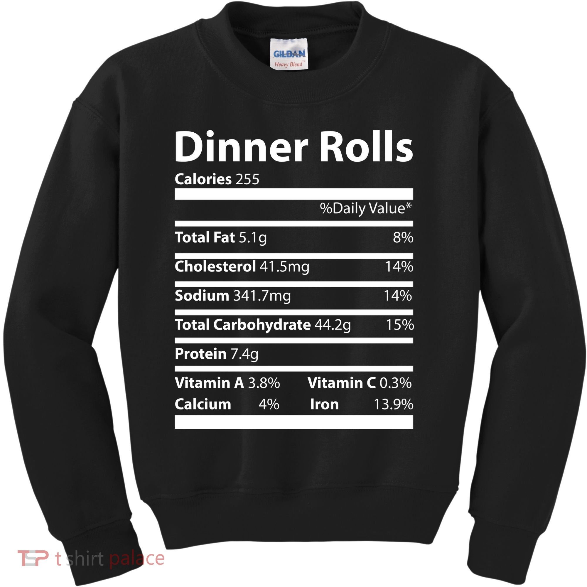 Dinner Rolls Nutritional Facts Funny Thanksgiving Kids Sweatshirt