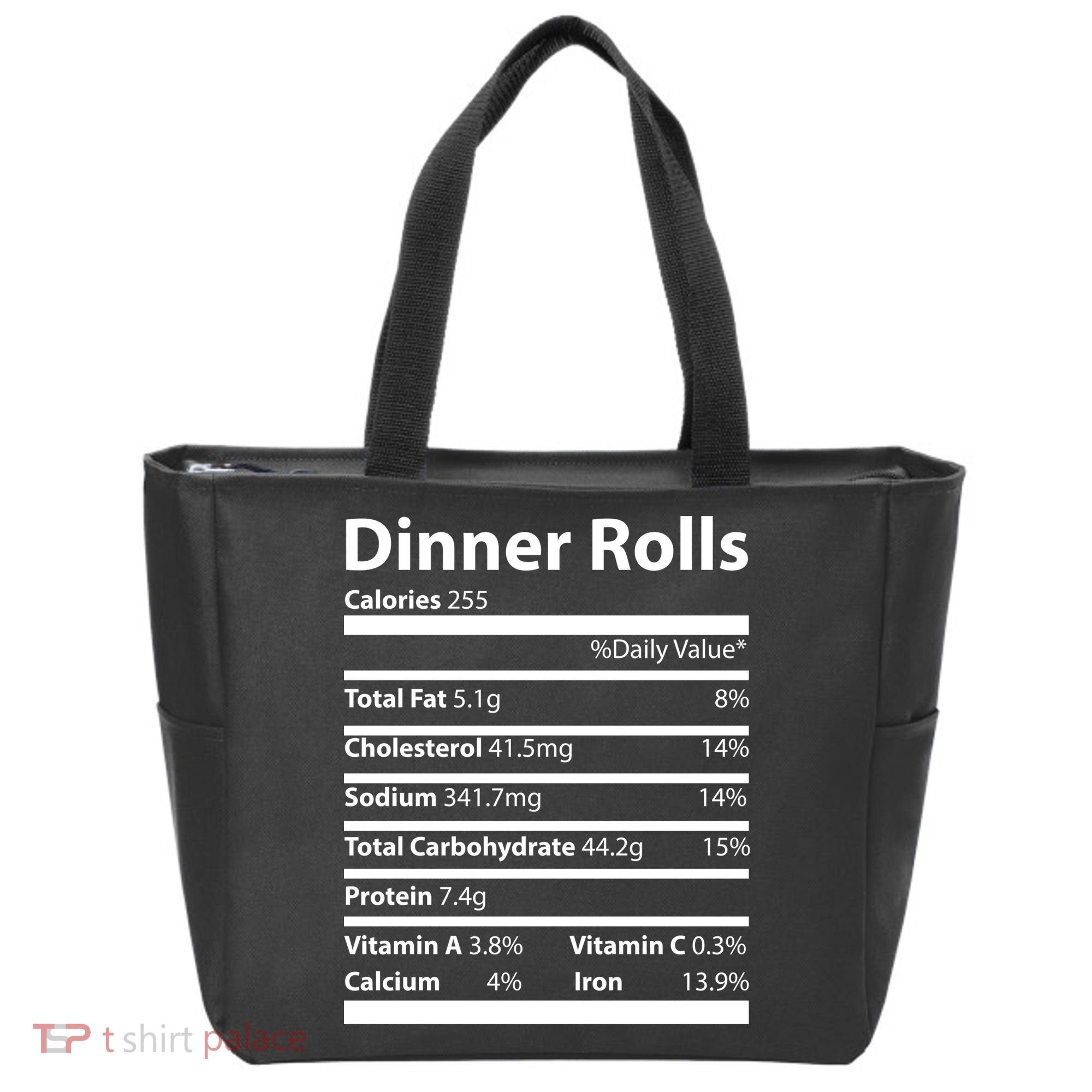 Dinner Rolls Nutritional Facts Funny Thanksgiving Tote Bag