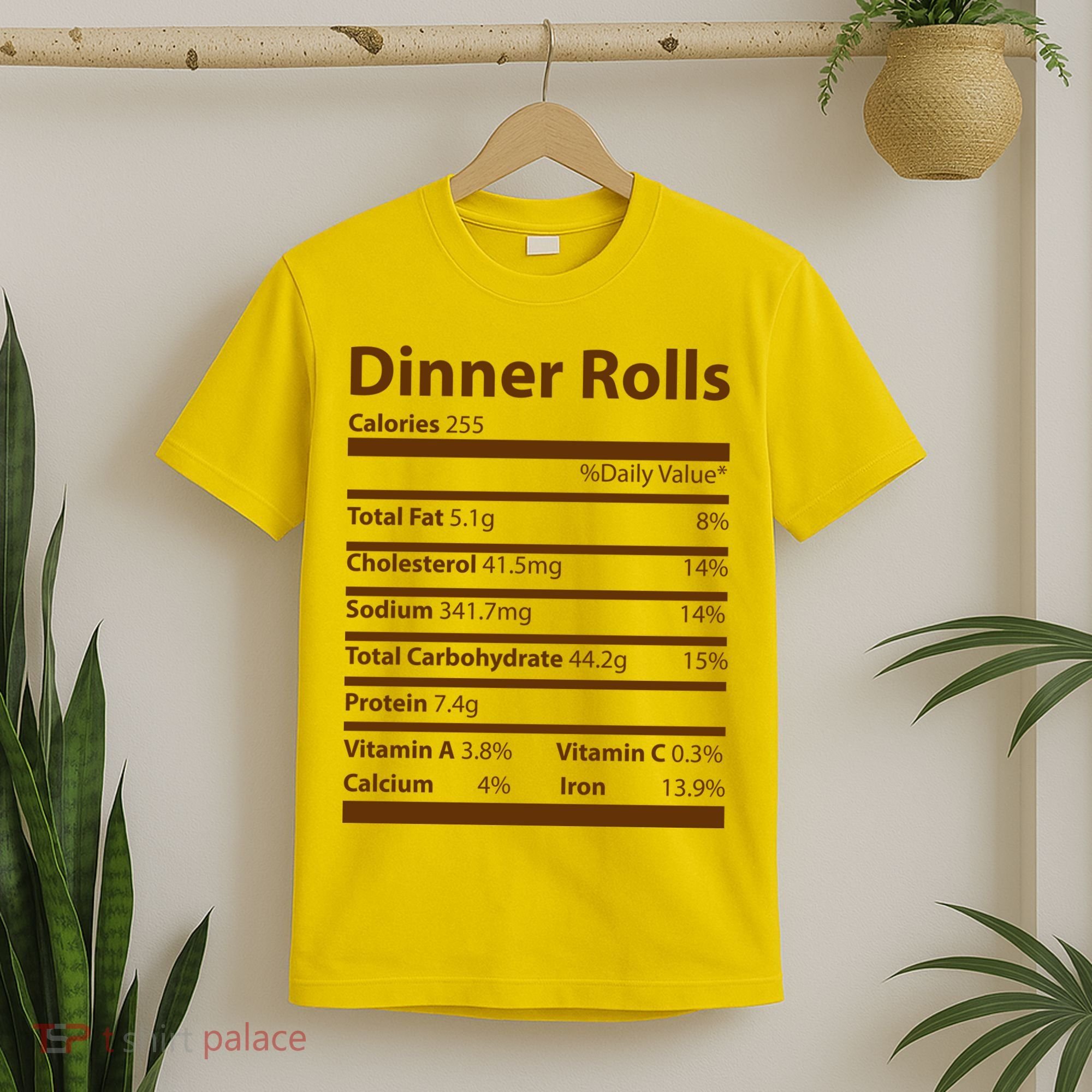 Dinner Rolls Nutritional Facts Funny Thanksgiving T-Shirt