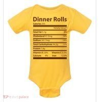 Dinner Rolls Nutritional Facts Funny Thanksgiving Baby Bodysuit thumb 0