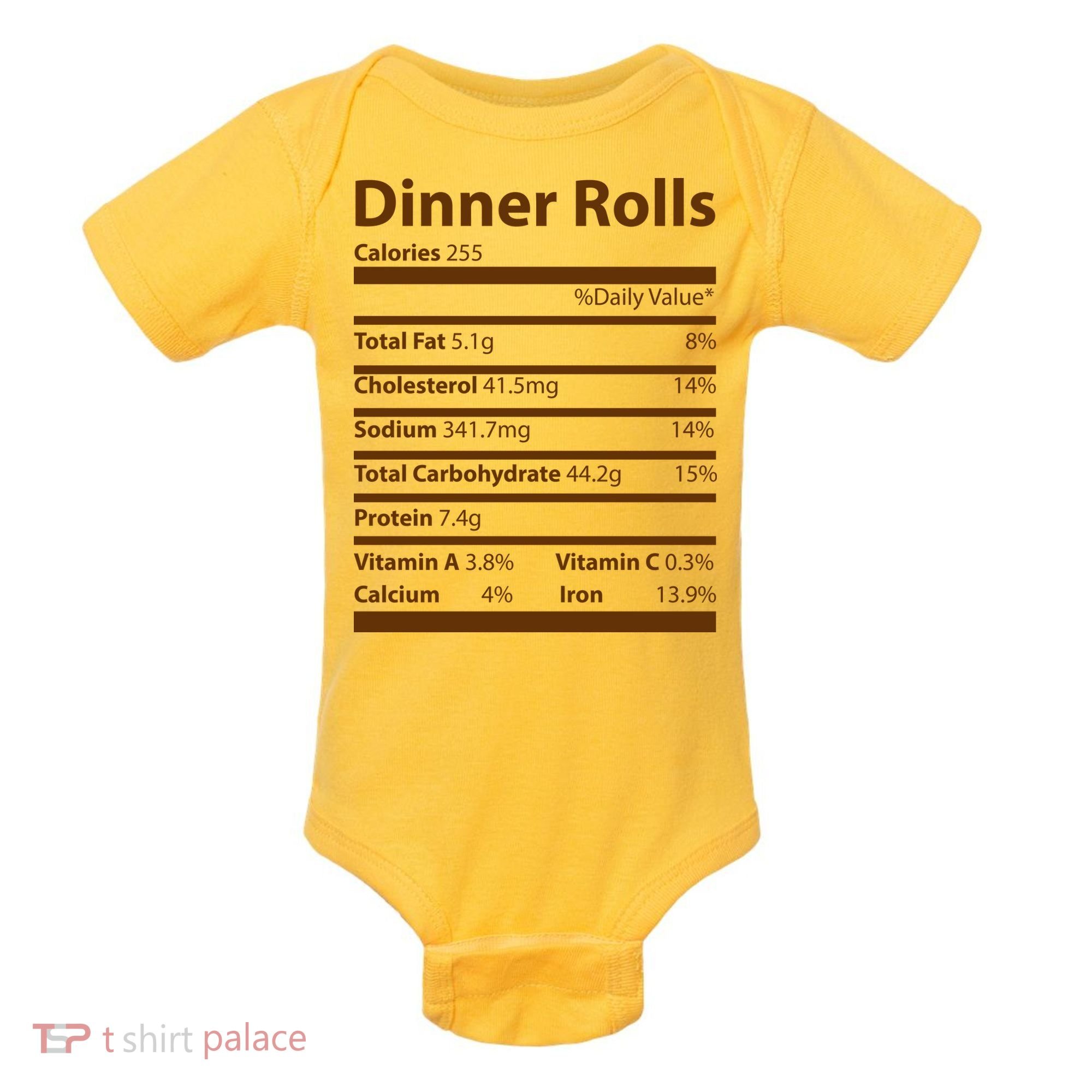 Dinner Rolls Nutritional Facts Funny Thanksgiving Baby Bodysuit