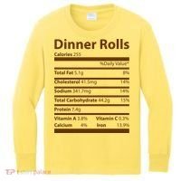 Dinner Rolls Nutritional Facts Funny Thanksgiving Kids Long Sleeve Shirt thumb 0