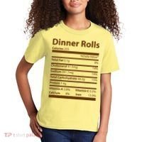 Dinner Rolls Nutritional Facts Funny Thanksgiving Kids T-Shirt thumb 2
