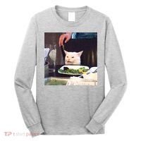 Dinner Table Cat Meme Funny Internet Yelling Long Sleeve Shirt thumb 0