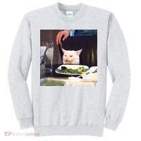 Dinner Table Cat Meme Funny Internet Yelling Sweatshirt thumb 0