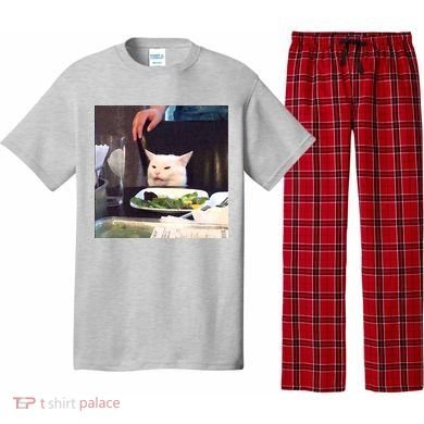 Dinner Table Cat Meme Funny Internet Yelling Pajama Set