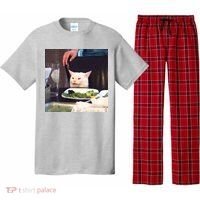 Dinner Table Cat Meme Funny Internet Yelling Pajama Set thumb 0
