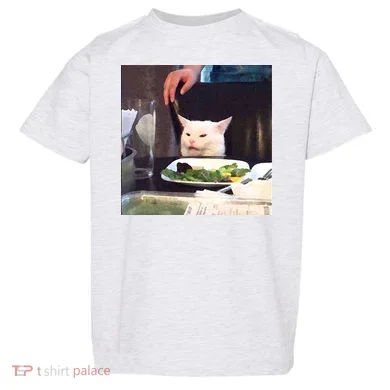 Dinner Table Cat Meme Funny Internet Yelling Toddler T-Shirt