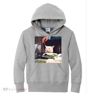 Dinner Table Cat Meme Funny Internet Yelling Kids Hoodie