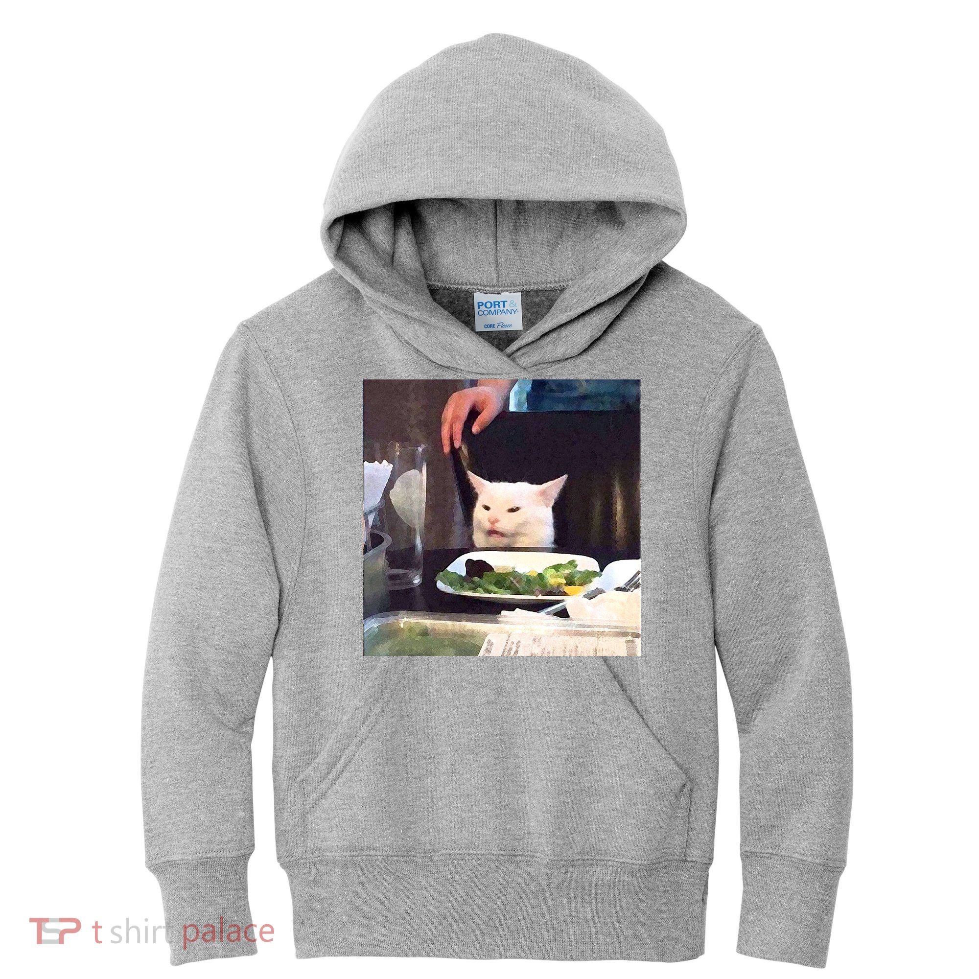 Dinner Table Cat Meme Funny Internet Yelling Kids Hoodie