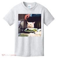 Dinner Table Cat Meme Funny Internet Yelling Kids T-Shirt thumb 0