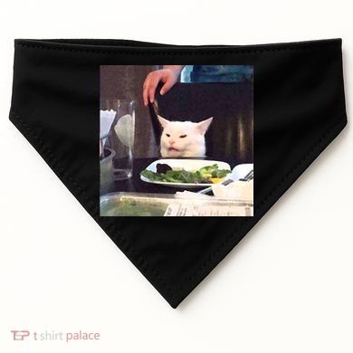 Dinner Table Cat Meme Funny Internet Yelling USA-Made Doggie Bandana
