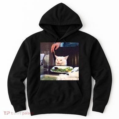 Dinner Table Cat Meme Funny Internet Yelling Hoodie