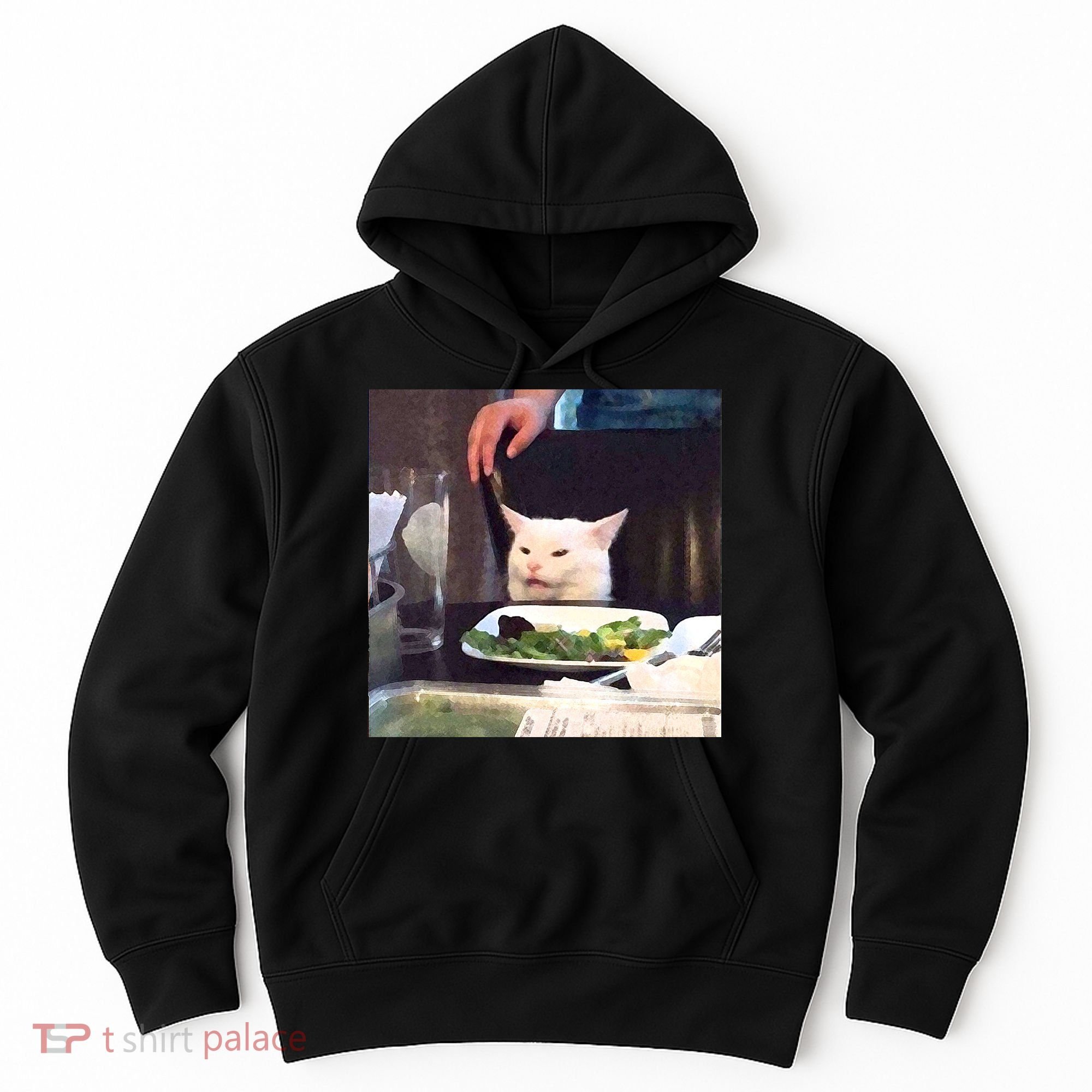 Dinner Table Cat Meme Funny Internet Yelling Hoodie