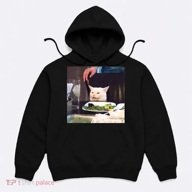 Dinner Table Cat Meme Funny Internet Yelling Hoodie