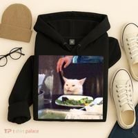 Dinner Table Cat Meme Funny Internet Yelling Hoodie thumb 4