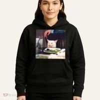 Dinner Table Cat Meme Funny Internet Yelling Hoodie thumb 5
