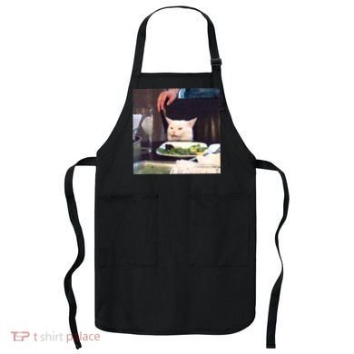 Dinner Table Cat Meme Funny Internet Yelling Apron