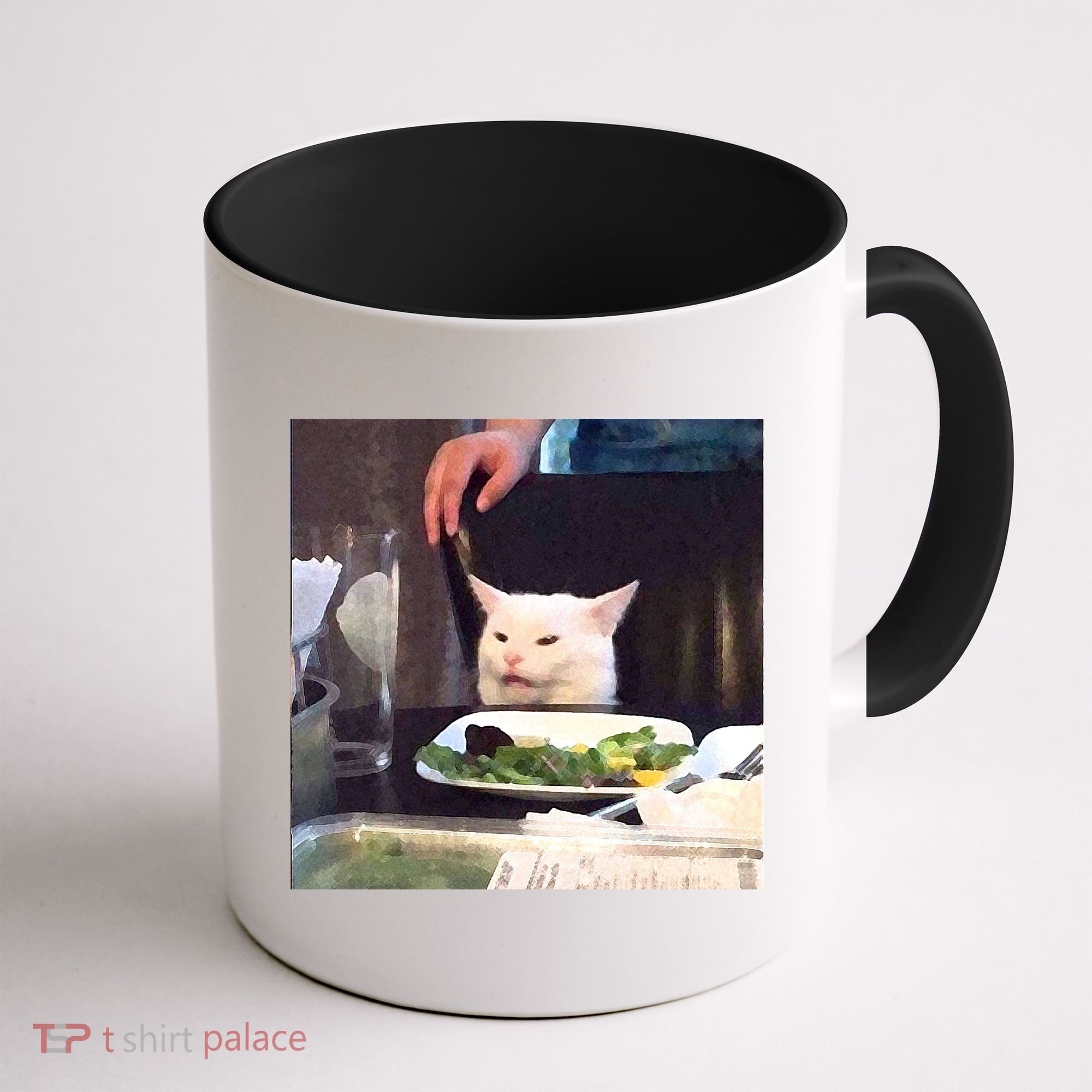 Dinner Table Cat Meme Funny Internet Yelling Coffee Mug