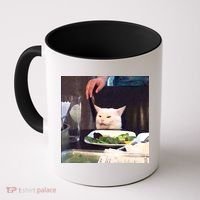 Dinner Table Cat Meme Funny Internet Yelling Coffee Mug thumb 0