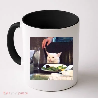 Dinner Table Cat Meme Funny Internet Yelling Coffee Mug