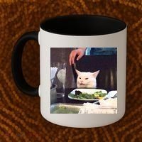 Dinner Table Cat Meme Funny Internet Yelling Coffee Mug thumb 2
