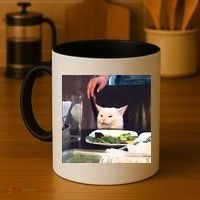 Dinner Table Cat Meme Funny Internet Yelling Coffee Mug thumb 4