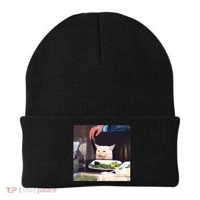 Dinner Table Cat Meme Funny Internet Yelling Beanie