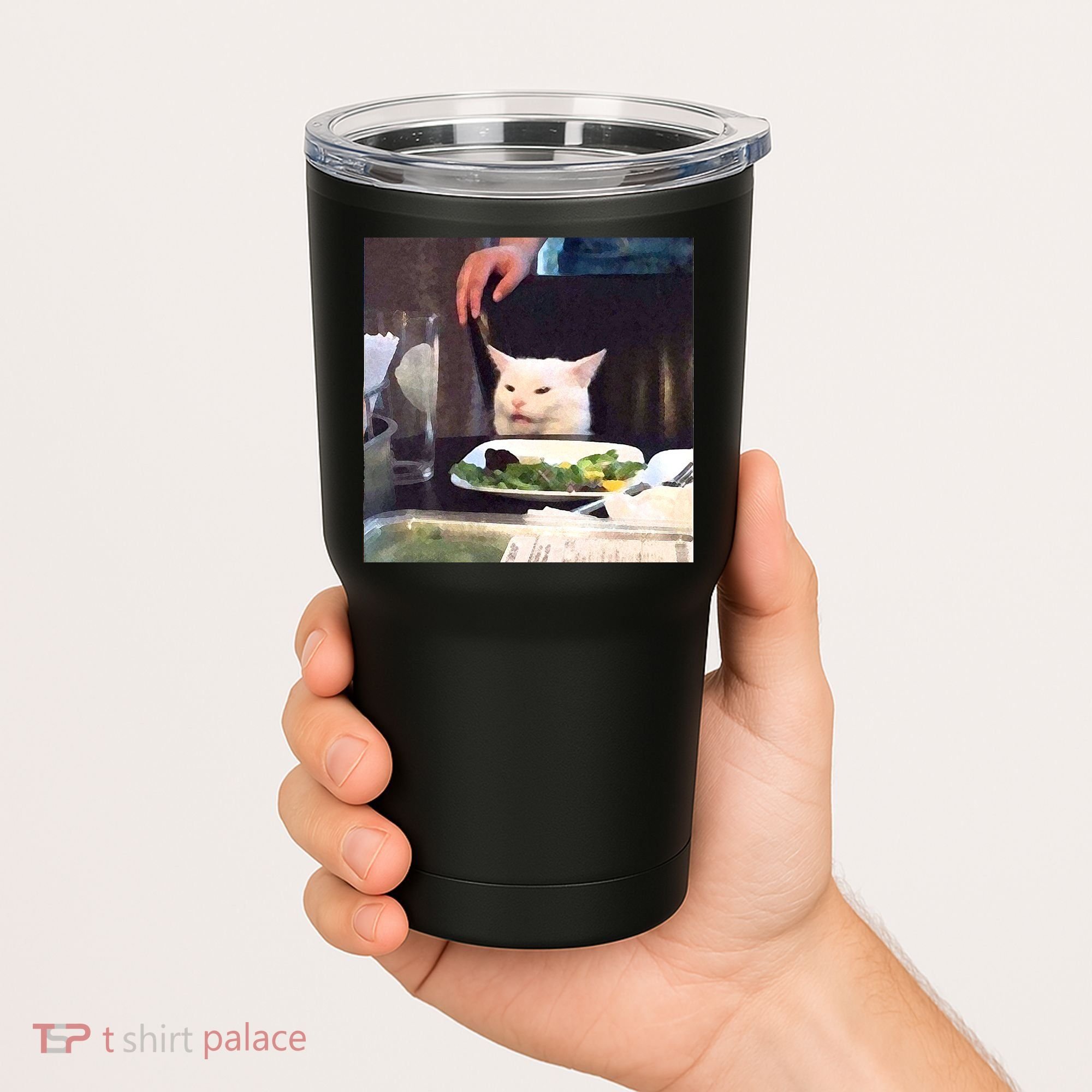 Dinner Table Cat Meme Funny Internet Yelling Tumbler