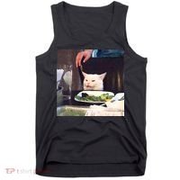 Dinner Table Cat Meme Funny Internet Yelling Tank Top thumb 0