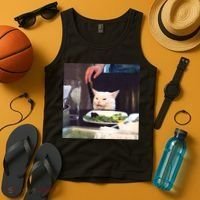 Dinner Table Cat Meme Funny Internet Yelling Tank Top thumb 4