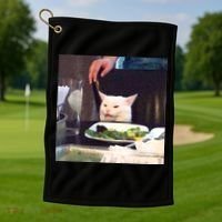 Dinner Table Cat Meme Funny Internet Yelling Golf Towel thumb 1