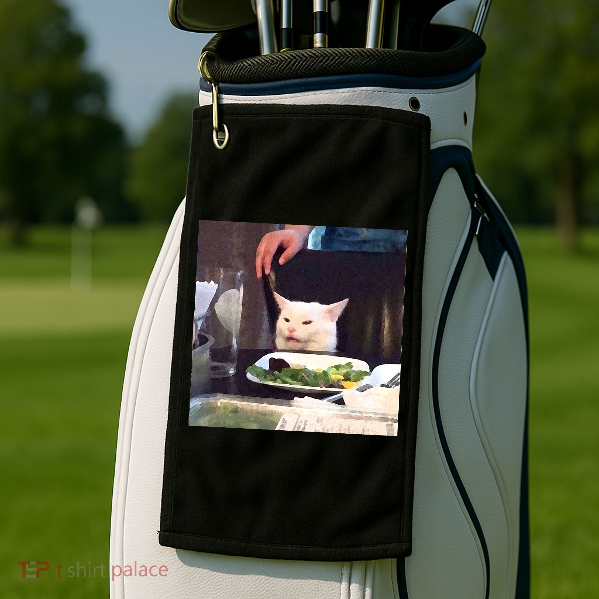 Dinner Table Cat Meme Funny Internet Yelling Golf Towel
