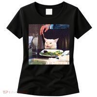 Dinner Table Cat Meme Funny Internet Yelling Women's T-Shirt thumb 0