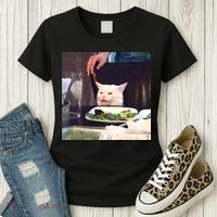Dinner Table Cat Meme Funny Internet Yelling Women's T-Shirt thumb 3