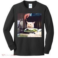 Dinner Table Cat Meme Funny Internet Yelling Kids Long Sleeve Shirt thumb 0