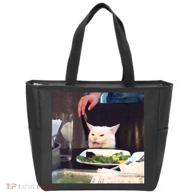 Dinner Table Cat Meme Funny Internet Yelling Tote Bag
