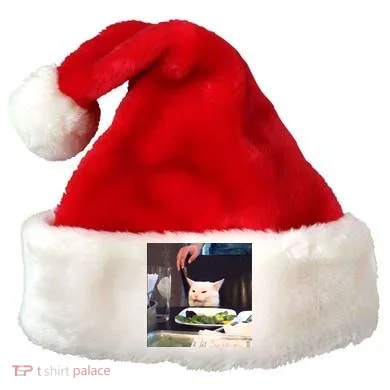 Dinner Table Cat Meme Funny Internet Yelling Santa Hat