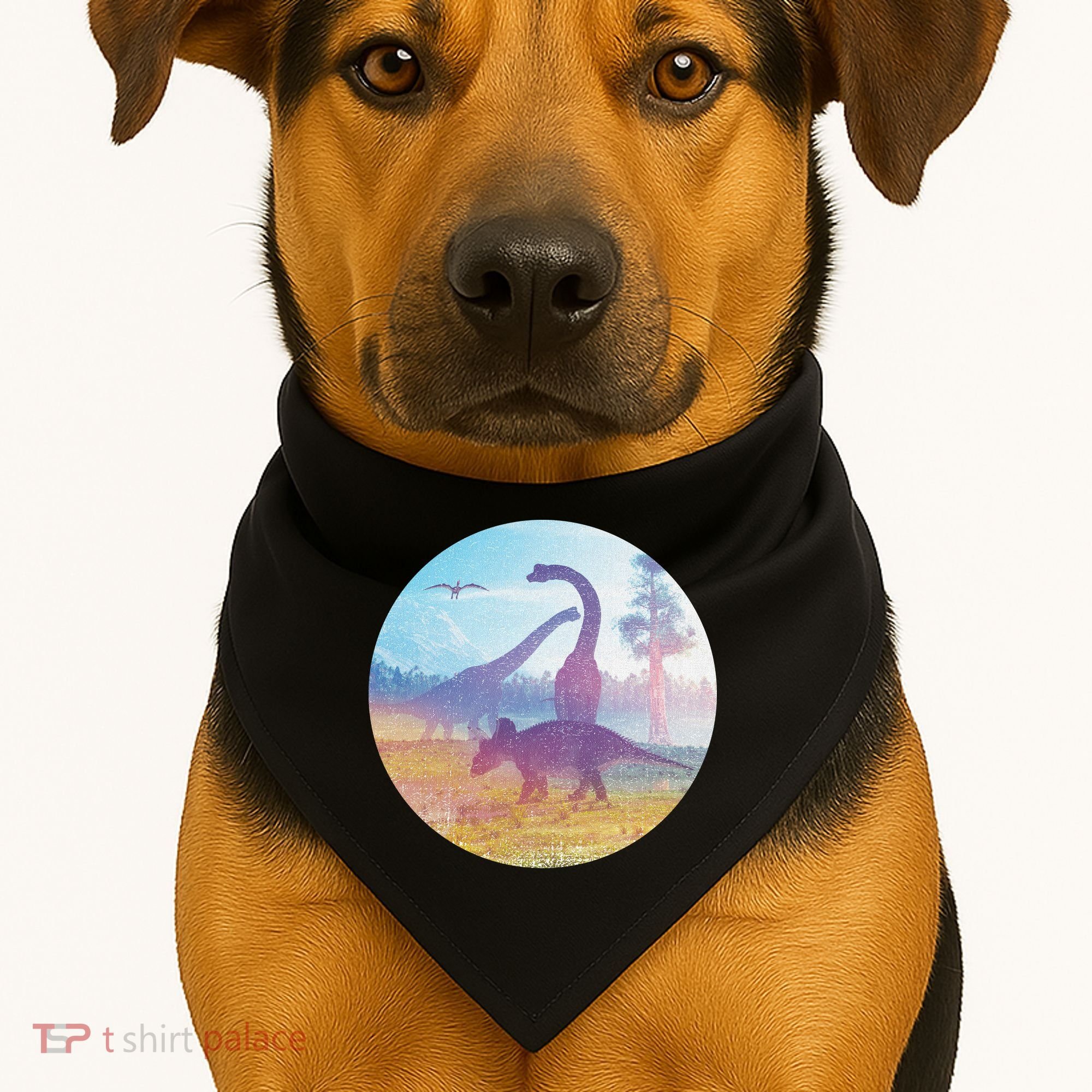 Dinosaur Landscape USA-Made Doggie Bandana