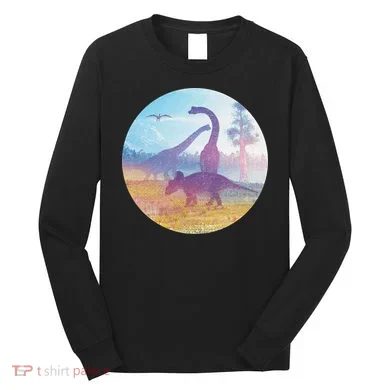 Dinosaur Landscape Long Sleeve Shirt