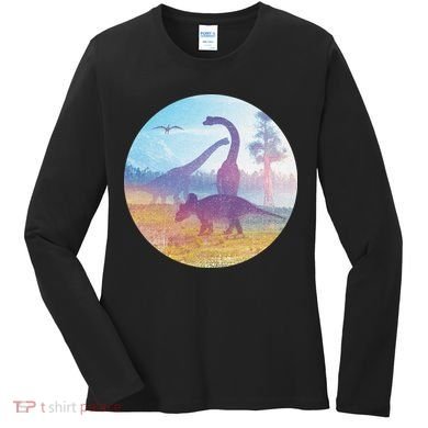 Dinosaur Landscape Women's Long Sleeve Shirt